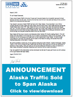 ANNOUNCEMENT - Alaska Traffic Sold to Span Alaska